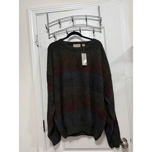 San Mateo Island Mens 3X Crewneck Sweater block Earth Tone Textured‎ Knit NWT